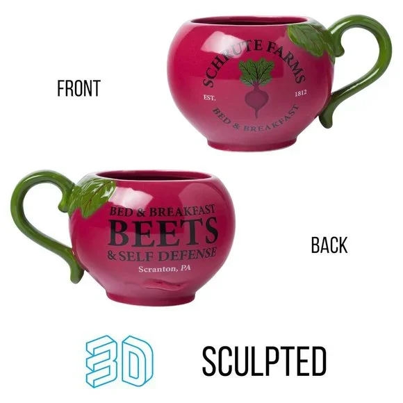 The Office Schrute Farms Beets Sculpted Ceramic 20oz Mug - Picture 8 of 12